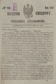 Dziennik Urzędowy Gubernii Lubelskiey. 1847, No 33 (19 kwietnia (1 maja)) + dod.