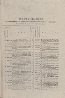 Dziennik Urzędowy Gubernii Lubelskiej. 1853, Wypis Treści Wypis Treści Wyszłych Urządzen przez Dziennik Urzędowy Gubernii Lubelskiej w Kwartale IV 1853 roku