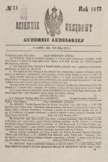 Dziennik Urzędowy Gubernii Lubelskiej. 1853, No. 21 (21 maja) + dod.