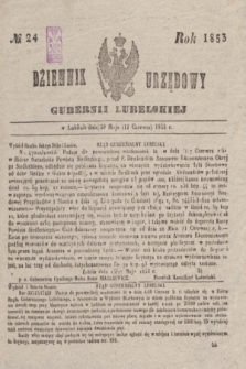 Dziennik Urzędowy Gubernii Lubelskiej. 1853, No 24 (11 czerwca) + dod.