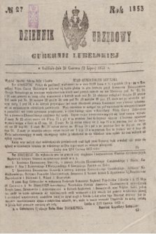 Dziennik Urzędowy Gubernii Lubelskiej. 1853, No 27 (2 lipca) + dod.