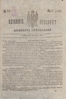Dziennik Urzędowy Gubernii Lubelskiej. 1853, No 29 (16 lipca) + dod.
