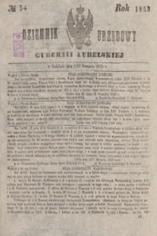 Dziennik Urzędowy Gubernii Lubelskiej. 1853, No. 34 (20 sierpnia) + dod.