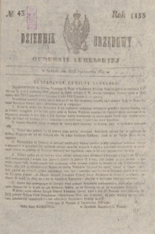 Dziennik Urzędowy Gubernii Lubelskiej. 1853, No 43 (22 października) + dod.