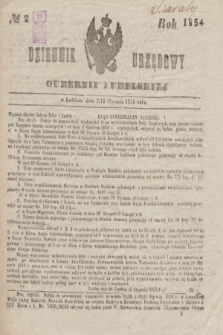 Dziennik Urzędowy Gubernii Lubelskiej. 1854, No 2 (14 stycznia) + dod.