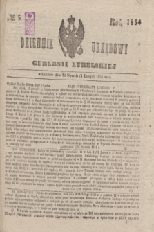 Dziennik Urzędowy Gubernii Lubelskiej. 1854, No 5 (4 lutego) + dod.