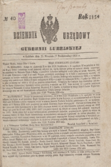 Dziennik Urzędowy Gubernii Lubelskiej. 1854, No 40 (7 października) + dod.