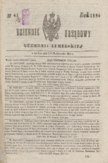 Dziennik Urzędowy Gubernii Lubelskiej. 1854, No 41 (14 października) + dod.