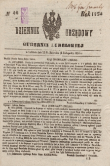 Dziennik Urzędowy Gubernii Lubelskiej. 1854, No 44 (4 listopada) + dod.