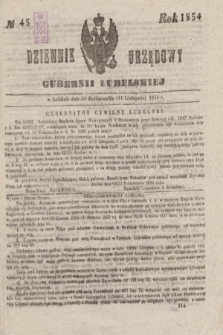 Dziennik Urzędowy Gubernii Lubelskiej. 1854, No 45 (11 listopada) + dod.