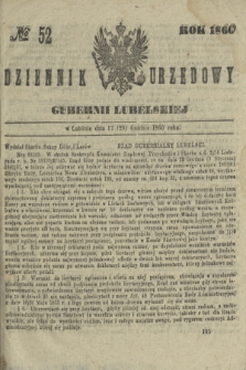 Dziennik Urzędowy Gubernii Lubelskiej. 1860, № 52 (29 grudnia) + dod.