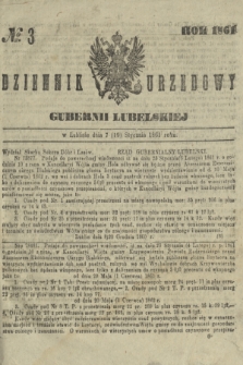 Dziennik Urzędowy Gubernii Lubelskiej. 1861, № 3 (19 stycznia) + dod.