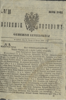 Dziennik Urzędowy Gubernii Lubelskiej. 1861, № 10 (9 marca) + dod.