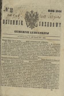 Dziennik Urzędowy Gubernii Lubelskiej. 1861, № 12 (23 marca) + dod.