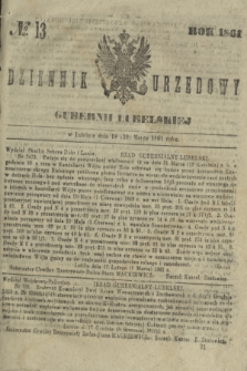 Dziennik Urzędowy Gubernii Lubelskiej. 1861, № 13 (30 marca) + dod.