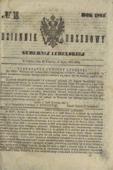 Dziennik Urzędowy Gubernii Lubelskiej. 1861, № 18 (4 maja) + dod.