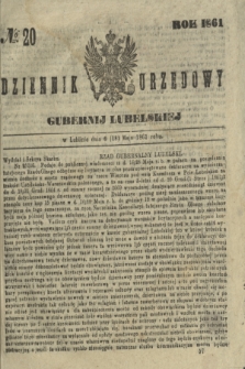 Dziennik Urzędowy Gubernii Lubelskiej. 1861, № 20 (18 maja) + dod.
