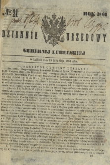 Dziennik Urzędowy Gubernii Lubelskiej. 1861, № 21 (25 maja) + dod.