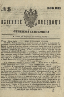 Dziennik Urzędowy Gubernii Lubelskiej. 1861, № 36 (7 września) + dod.