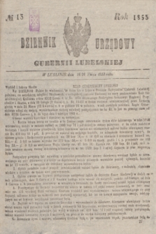 Dziennik Urzędowy Gubernii Lubelskiej. 1853, No 13 (14/26 marca) + dod.