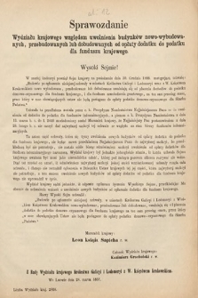 [Kadencja II, sesja II, al. 12] Alegata do Sprawozdań Stenograficznych z Drugiej Sesji Drugiego Peryodu Sejmu Galicyjskiego z roku 1868. Alegat 12