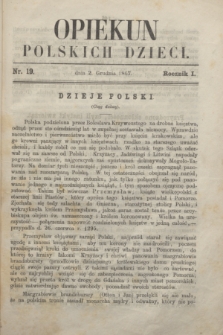 Opiekun Polskich Dzieci. R.1, nr 19 (2 grudnia 1867)