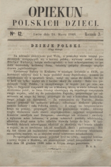 Opiekun Polskich Dzieci. R.2, nr 12 (24 marca 1868)