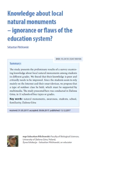 Knowledge about local natural monuments– ignorance or flaws of the education system?