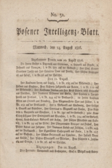 Posener Intelligenz-Blatt. 1816, No. 31 (14 August)