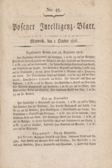 Posener Intelligenz-Blatt. 1816, No. 45 (2 October) + dod.