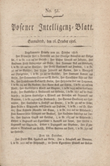Posener Intelligenz-Blatt. 1816, No. 52 (26 October)