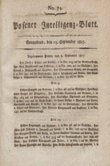 Posener Intelligenz-Blatt. 1817, No. 74 (15 September)