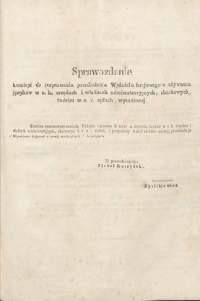 [Kadencja II, sesja II, al. 26] Alegata do Sprawozdań Stenograficznych z Drugiej Sesji Drugiego Peryodu Sejmu Galicyjskiego z roku 1868. Alegat 26