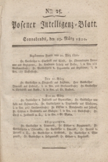 Posener Intelligenz-Blatt. 1820, Nro. 25 (25 März) + dod.