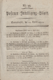 Posener Intelligenz-Blatt. 1820, Nro. 33 (22 April) + dod.