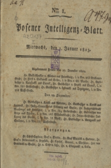 Posener Intelligenz-Blatt. 1823, Nro. 1 (1 Januar) + dod.
