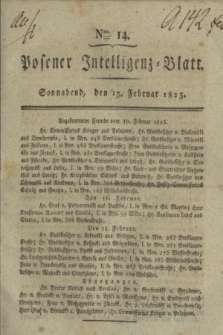 Posener Intelligenz-Blatt. 1823, Nro. 14 (15 Februar) + dod.