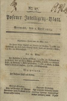 Posener Intelligenz-Blatt. 1823, Nro. 27 (2 April) + dod.