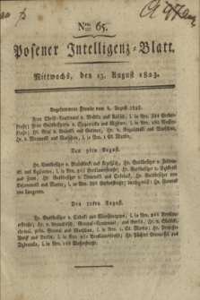 Posener Intelligenz-Blatt. 1823, Nro. 65 (13 August) + dod.