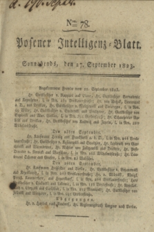 Posener Intelligenz-Blatt. 1823, Nro. 78 (27 September) + dod.