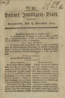 Posener Intelligenz-Blatt. 1823, Nro. 92 (15 November) + dod.