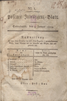 Posener Intelligenz-Blatt. 1824, Nro. 1 (3 Januar) + dod.
