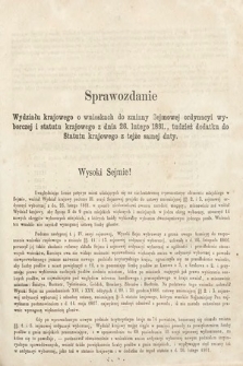 [Kadencja II, sesja II, al. 31] Alegata do Sprawozdań Stenograficznych z Drugiej Sesji Drugiego Peryodu Sejmu Galicyjskiego z roku 1868. Alegat 31