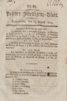 Posener Intelligenz-Blatt. 1825, Nro. 65 (13 August) + dod.