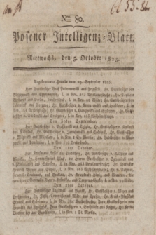 Posener Intelligenz-Blatt. 1825, Nro. 80 (5 October) + dod.