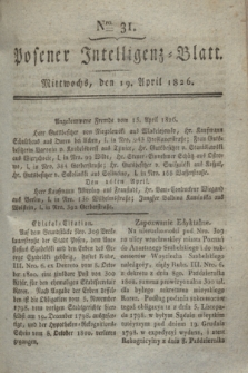 Posener Intelligenz-Blatt. 1826, Nro. 31 (19 April) + dod.