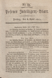 Posener Intelligenz-Blatt. 1827, Nro. 83 (6 April)