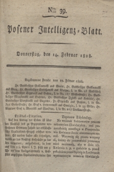 Posener Intelligenz-Blatt. 1828, Nro. 39 (14 Februar)