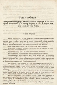 [Kadencja II, sesja II, al. 47] Alegata do Sprawozdań Stenograficznych z Drugiej Sesji Drugiego Peryodu Sejmu Galicyjskiego z roku 1868. Alegat 47
