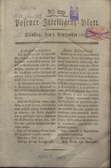Posener Intelligenz-Blatt. 1829, Nro. 209 (1 September)